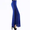 Kvinnor Pants Women Summer Thin Chiffon Xs till 4xl PantsKirt Side Slit Wide Leg Fashion Boutique Soft Split High midjebyxor