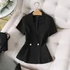 Two Piece Dress Elegant Women Skirt Suit 2023 Summer Blazers Tops & 2 Sets Formal Ladies Office Work Wear Professional Short