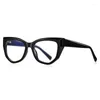 Sunglasses Frames 52mm Polygon Cat Eye Women Glasses Frame Fashion Clear Anti-Blu-Ray Lens Eyewear Men Optical Double Color 2156