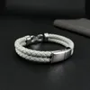 Bracelet Punk en cuir Double couche, fermoir magnétique infini en acier inoxydable, breloque de manchette, cadeau pour femmes et hommes