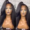 Yaki Front Lace Wig 38 Inch Deep Part Long Kinky Straight Wig Natural Black Cosplay Wigs Middle Wigs For Black Women 180density287c