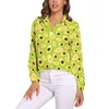 Camicette da donna Camicetta verde avocado Stampa carina di frutta Camicia casual da donna dal design moderno Abiti estivi a maniche lunghe oversize