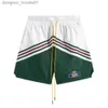 Pantaloncini da donna Designer Short Moda Abbigliamento casual Pantaloncini da spiaggia 2023 Rhude Marocchino Emblema Ricamo Pannello a contrasto Pantaloncini casual accademici per adolescenti Uomini Jo