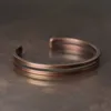 Bracciale rigido in rame puro realizzato a mano in metallo rustico Vingtage punk unisex polsino intagliato fatto a mano gioielli fatti a mano uomo donna regalo 230911