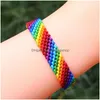 Charm Bracelets Womens Handmade Rainbow Color Gift Rope Link Bracelets Jewelry New Fancy Adjustable Woven Bracelet Drop Delivery Dhnqv