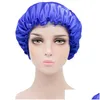 Hair Accessories Woman Natural Satin Bonnet Cap Lightweight Breathable Help Slee Adt Night Protection Hairs Adjustable Caps Drop Del Dhdsh