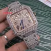 The Latest Men's Iced Out Diamond Watch in 2023 Big Diamond Bezel Full-diamond Popular Shiny Hip-hop Watch 2tone Rose Gold Case Automatic Movemeng