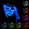 Halloween Gruselige LED-Partymaske Neonlicht-Kostümmaske EL-Draht-Gesichtsglühmaske Festival-Karnevalsmaske Halloween-Dekoration 912