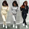 Damen Hoodies Sweatshirts Solide Frauen Trainingsanzug Lässige Hoodies Sweatshirt Hose Set Lounge Wear Sport Anzug 2PCS Herbst Winter Kleidung 230911