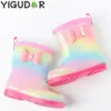 Rain Boots Children Rain Boots Overshoes Rubber Shoes Cartoon Boys and Girls Kids Rain Boots Water Shoes Zapatos Informales Botas 230912