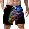 Shorts pour hommes 2023 Pantalons de plage d'été Coloré Speckle 3D Imprimer Style hawaïen Cordon de serrage Home Basketball