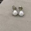 DY örhängen Pearl Studs Stud Designer Kvinnor Eleganta örhängen Vintage modetillbehör bröllop smycken orecchini inlagd imitation zirkon