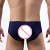 Underpants Men Buttocks Hollow Breathable Ice Silk Boxer Briefs Bulge Pouch Open File T-Panties Smooth BuShorts Trunks Underwear