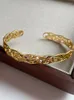 Bangle Retro Gold Pattern Hollow Bracelet Opening Adjustable All-Match Jewelry