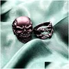 Bandringe Modische 30 Teile/satz SKL Band Ringe Top Vintage Gothic Mticolor Große Größe Metall Punk Stil Rock Männer Und Frauen schmuck Acces Dhkg5