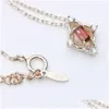 Hangerkettingen Hoge kwaliteit Lichtgewicht massief 925 Sier Rose-verguld China Sieraden Veel met natuursteen Granaat 2 S Dhgarden Dh9Zj