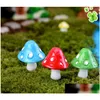 Artes e Artesanato 20 Pcs Cogumelo Miniatura Fada Estatuetas Jardim Gnomos Decoracion Jardin Ornamentos Resina Artesanato Micro Paisagem Gota de Dhsr5