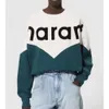 23SS ISABEL Marant 패션 디자이너 스웨트 셔츠 까마귀 클래식 스타일 레터 인쇄 면적 느슨한 풀오버 스웨트 셔츠 여성 긴 소매 후드 스웨터 탑