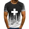 T-shirts pour hommes T-shirt en coton à manches courtes Suisse Suisse Suisse Drapeau Croix Blanche T-shirt rouge Taille S-3Xlcustomize