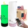 Ready to ship warehouse blank sublimation double walled stainless steel vacuum insulated 20oz glow speaker Smart music tumbler mix 5 colors with lids 25pcs/case