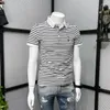 Heren polo's streetwear topkleding slim fit heren met kraag tee shirts hoge kwaliteit gestreept polo t-shirt voor heren blauw kpop gym katoen 5xl