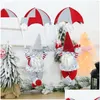 Décorations de Noël Poupée sans visage Gnome Santa Arbre de Noël Suspendu Ornement Décoration pour la maison Pendentif Cadeaux Drop Ornements Party Supp Dhu2X