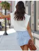 Rokken Zomer Vrouw Onregelmatige Denim Rok Mode Sexy Hoge Stretch Jeans Mini Straat Casual Kleding