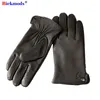 Guantes de cinco dedos Guantes de piel de cabra Guantes de piel de venado Cuero para hombres Forro polar fino Calor y engrosamiento de invierno Montar y conducir en motocicleta al aire libre 230911