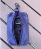 Clé de voiture Auony unisexe véritable étui à clés en cuir portefeuille pochette sac porte-clés avec porte-clés fermeture éclair (violet) C230912