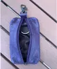 Autoschlüssel Auony Unisex-Schlüsseletui aus echtem Leder, Geldbörse, Tasche, Schlüsselanhänger-Halter mit Schlüsselring, Reißverschluss (lila) C230912