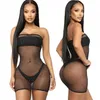 Sexy set sexy meisje visnet lange mouw bodystocking strass Sparkers glanzende clubwear lingerie 230808