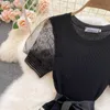MagnificentNew Summer Solid Slim Chiffon Lady Full Dress A Line V Neck Single Breasted Puff Sleeve High midje Women 2023 HKD230912