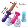 Roterende en telescopische dildo-vibrator Automatische seksmachine voor vrouwen G-spot masturbatie Mini Sex Gun-dildo Q0320