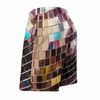 Shorts masculinos espelhados disco ball board lantejoulas impressão confortável curto elástico cintura oversize troncos de natação masculino