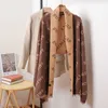 20% OFF scarf Autumn Winter European and American Letter Jacquard Cashmere Extended Scarf Women's Warm Air Conditioning Shawl Thickened Neck