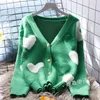 Damenpullover Korejepo Japanische Liebe V-Ausschnitt Pullover Mantel Lose Herbst Süße Overlay Weiche Kleidung Klebrige Strickjacke