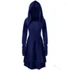 Casual Dresses Women Solid Soe Up Hooded Vintage Dress Ladies Halloween Costumes Punk Gothic Low Bandage Long Cloak Vestidos