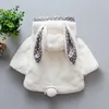 Down Coat Winter Baby Girl Clothes Cute Rabbit Ears Plush Baby Coat för flickor Ytterkläder Kids Jacka Spädbarn Huven R230912