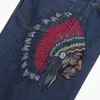 Men's Shorts Summer Loose Wide Leg Fashion Embroidered Hip Hop Denim Oversize Baggy Washed Jeans Plus Size 44 46