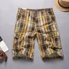 Shorts pour hommes Summer Cotton Plaid Casual Hommes Haute Qualité Cargo Beach Mâle Plus Taille 29-38