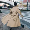 Kvinnors dike rockar Autumn Coat Single Breasted Long Khaki för kvinnor Casual Loose Jackets Classic Lapel Overcoat Belt Streetwear 230912