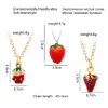 Red strawberry Pendant Necklace Fashionable Cream Strawberry Fruit Necklace Jewelry accessories for children