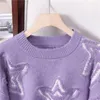 Suéteres de mujer Moda de cinco puntas Diseño de estrella Patchwork O-cuello Partido Suéter para mujer 2023 Otoño Invierno Nicho Suelto Casual Pareja Punto