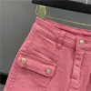 Saias 2023 branco rosa denim saia curta mulheres verão bolso cintura alta hippie envoltório y2k 90s harajuku plissado mini