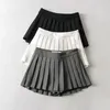 Skirts TPJB Summer High Waist Womens Sexy Mini Vintage Pleated Skirt Korean Tennis Short White Black Grey