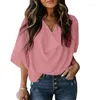 Damespolo's Chiffon Shirt Losse V-hals Casual Top T-shirt Cape Wear