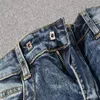 Pantaloni da moto da uomo stile New France a coste oliati lavati blu skinny jeans da motociclista pantaloni slim elasticizzati taglia 29-42 # 1077 # 251N