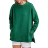 Damen Hoodies Sweatshirts Langarm Tunika Tops Rundhalsausschnitt Weicher Pullover mit seitlichem Reißverschluss Hemdkleidung 2023 Bekleidung Junior