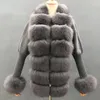 Manteau en fourrure pour femme CXFS, mode hiver 2023, naturel, véritable patte de boutonnage, luxe, laine épaisse, vêtements d'extérieur chauds, Streetwear