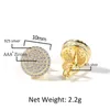 Stud 1 Paar S925 Sterling Zilveren Geometrische Ronde Oorbellen Bling Ice Out Hip Hop CZ voor Mannen Rapper Sieraden 230912